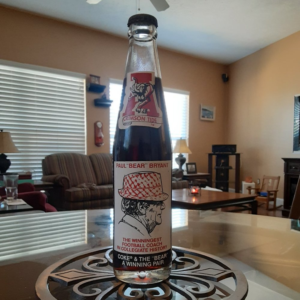 3 Paul BEAR Bryant collectable Coke bottles